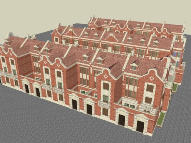 Sketchup住宅模型|多层住宅，古典风格