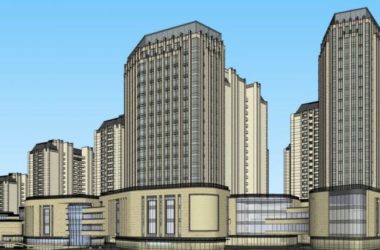 Sketchup住宅模型|多高层商住小区住宅，底层商业，居住建筑，古典风格-BIM建筑网