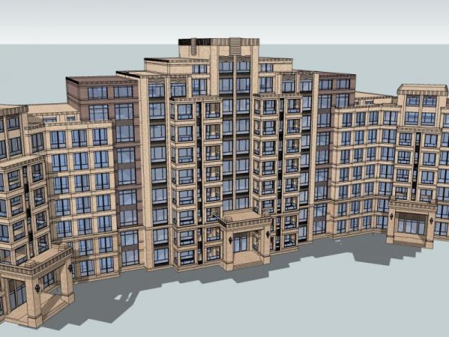 Sketchup住宅模型|多层住宅，居住建筑，古典风格