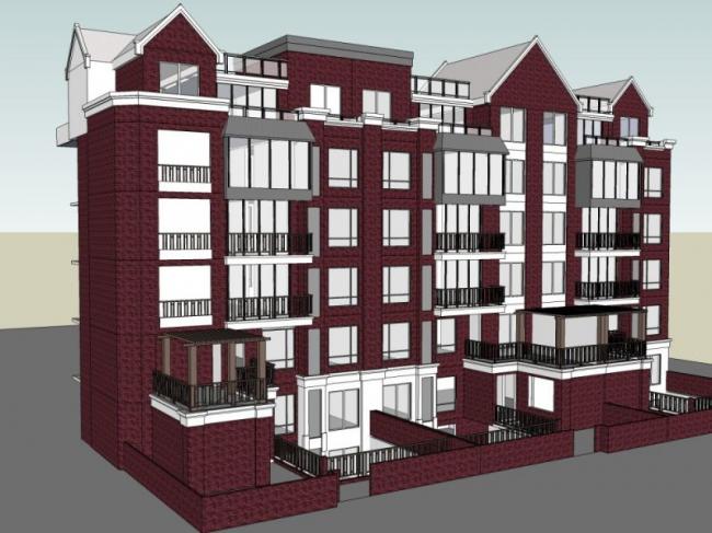 Sketchup住宅模型|多层住宅，联排，现代风格