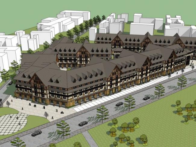 Sketchup住宅模型|多层住宅，底层商业，古典风格