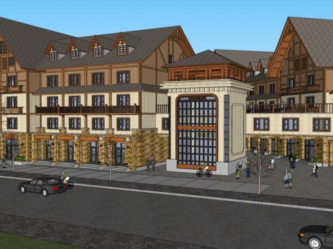 Sketchup住宅模型|多层住宅，底层商业，古典风格