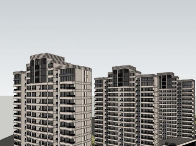 Sketchup住宅模型|高层住宅，居住建筑，古典风格