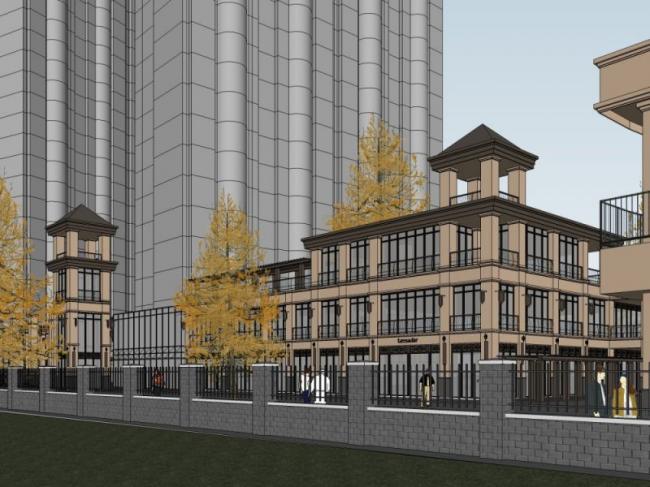 Sketchup商业模型|多层商业街，古典风格