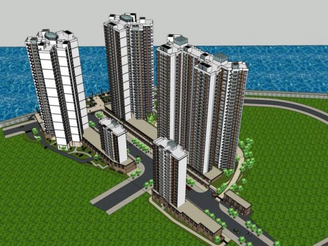Sketchup住宅模型|超高层住宅，现代风格