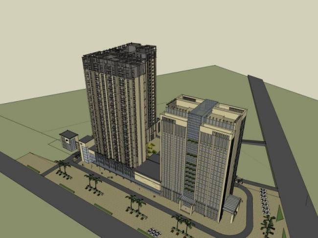 Sketchup住宅模型|高层住宅，底层商业，办公，居住建筑，古典风格