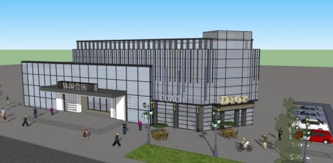 Sketchup商业模型|多层会所，现代风格