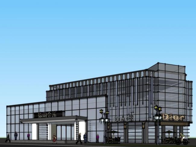 Sketchup商业模型|多层会所，现代风格