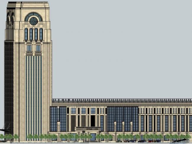 Sketchup办公模型|高层办公楼，现代风格