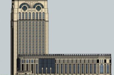 Sketchup办公模型|高层办公楼，现代风格-BIM建筑网