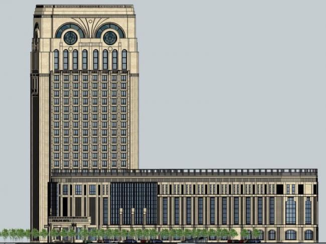 Sketchup办公模型|高层办公楼，现代风格