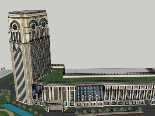 Sketchup办公模型|高层办公楼，现代风格