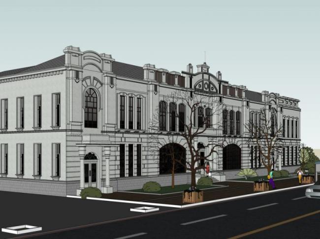 Sketchup学校模型|多层小学学校，校园教育建筑，古典风格