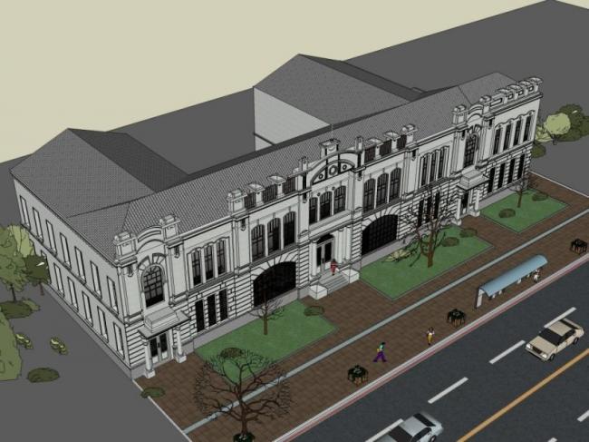 Sketchup学校模型|多层小学学校，校园教育建筑，古典风格