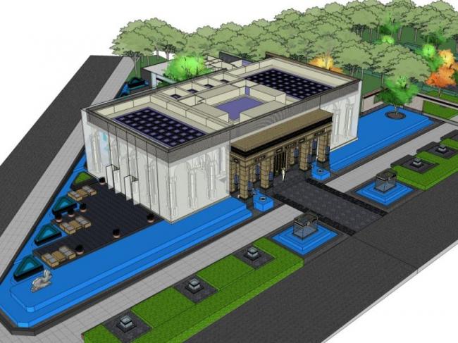 Sketchup商业模型|低层会所，西方新古典风格