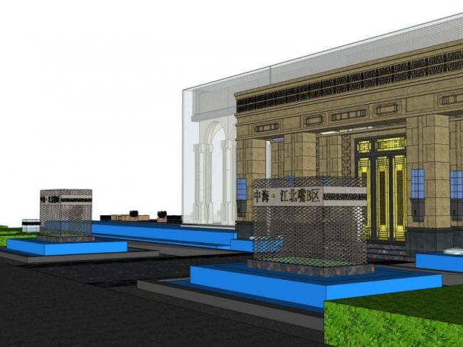 Sketchup商业模型|低层会所，西方新古典风格