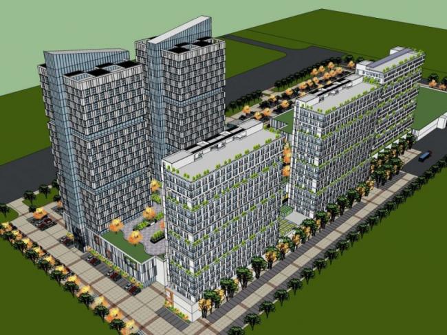 Sketchup综合体模型|多高层商业综合体，住宅，办公，现代风格