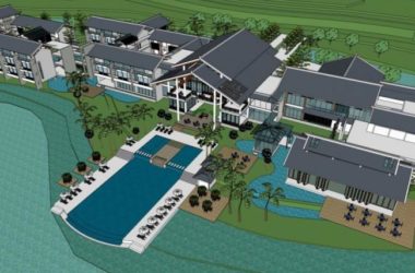 Sketchup酒店模型|多层度假酒店群，中式风格-BIM建筑网