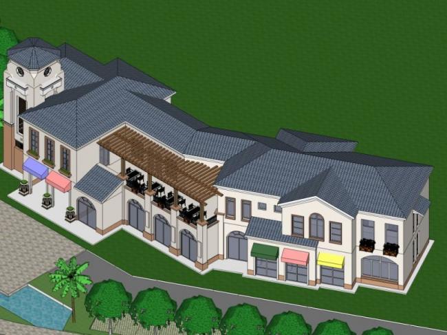 Sketchup商业模型|低层商业建筑，现代风格