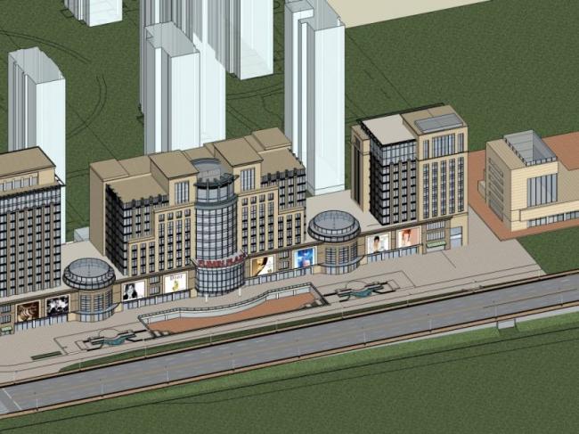 Sketchup办公模型|高层办公楼群，古典风格