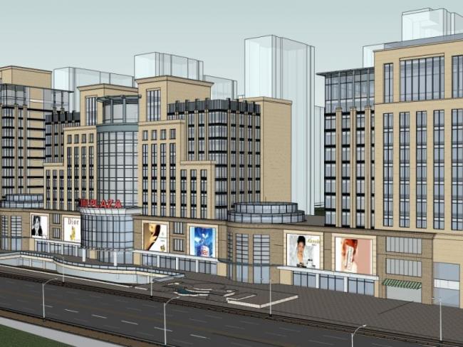 Sketchup办公模型|高层办公楼群，古典风格