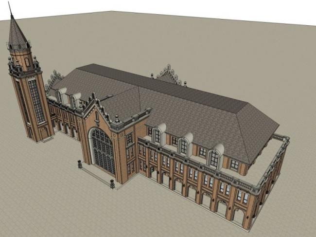 Sketchup商业模型|多层会所，古典风格