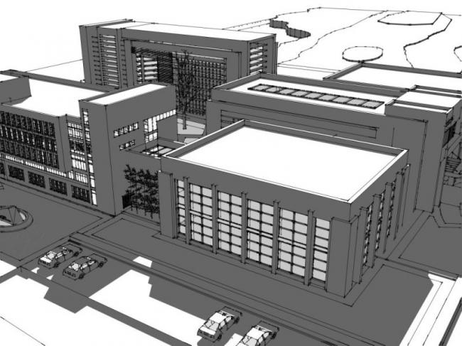Sketchup办公模型|多层办公楼，现代风格