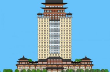 Sketchup酒店模型|高层酒店，现代中式风格-BIM建筑网