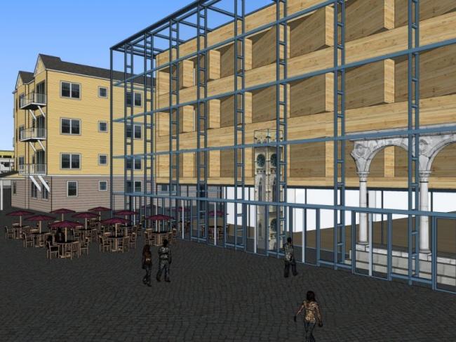 Sketchup商业模型|多层商业街，现代风格