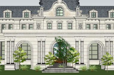 Sketchup商业模型|低层售楼处会所，欧式古典风格-BIM建筑网