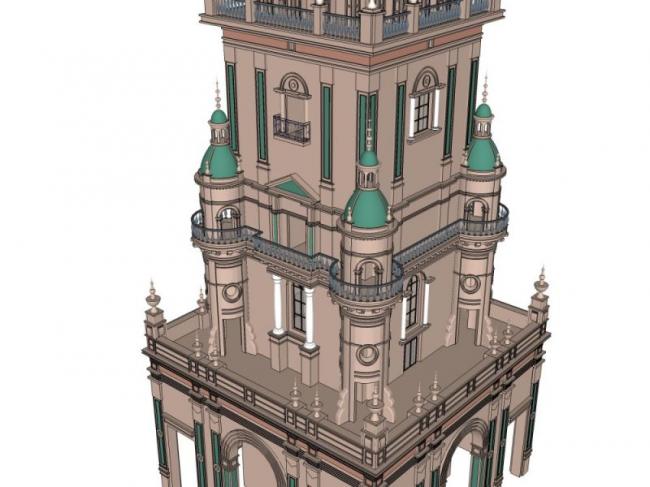 Sketchup古建筑模型|塔，多层，古典风格，古建