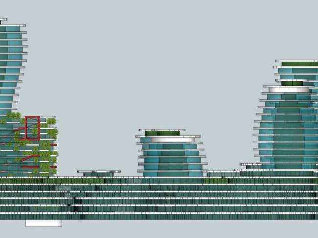 Sketchup综合体模型|多高层商业综合体，住宅，办公，酒店，现代风格