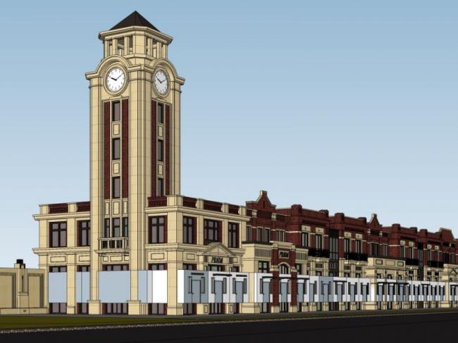 Sketchup商业模型|多层商业中心，古典风格