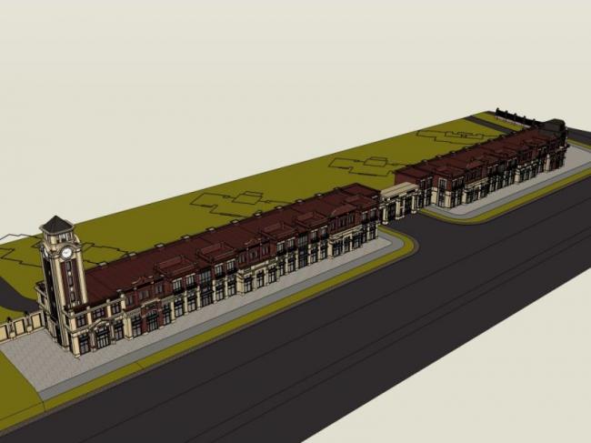 Sketchup商业模型|多层商业中心，古典风格