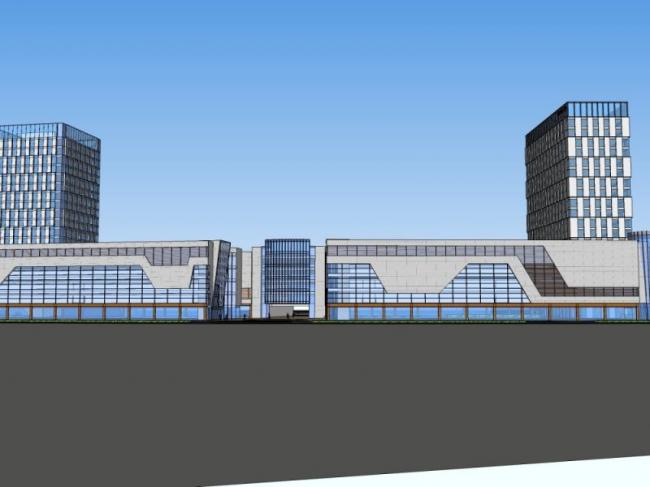 Sketchup综合体模型|多高层商业综合体，办公，现代风格