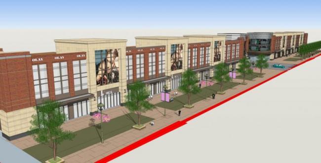 Sketchup商业模型|多层商业步行街，现代风格