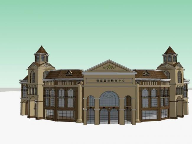 Sketchup商业模型|多层购物中心，古典风格