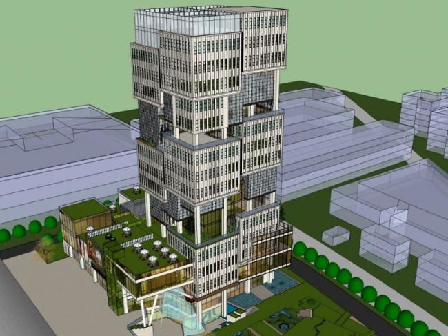 Sketchup办公模型|高层节能办公楼，现代风格