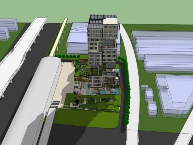 Sketchup办公模型|高层节能办公楼，现代风格
