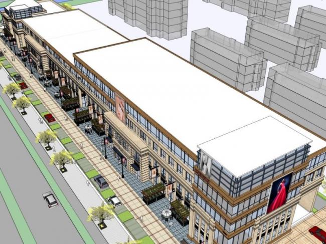 Sketchup商业模型|多层商业步行街，现代风格