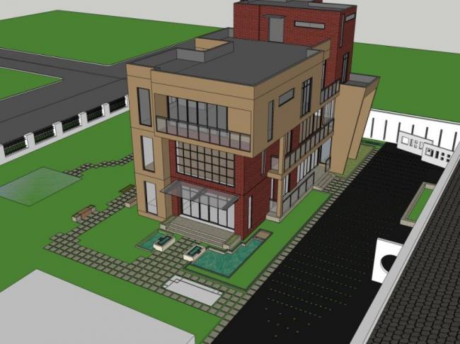 Sketchup办公模型|多层办公楼，现代风格