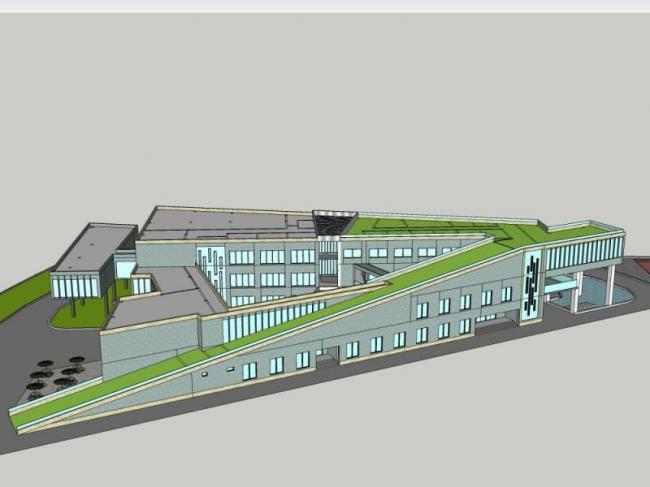 Sketchup医院模型|多层养老中心，医疗建筑，现代风格