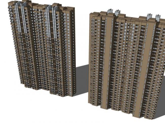 Sketchup住宅模型|超高层住宅，居住建筑，古典风格