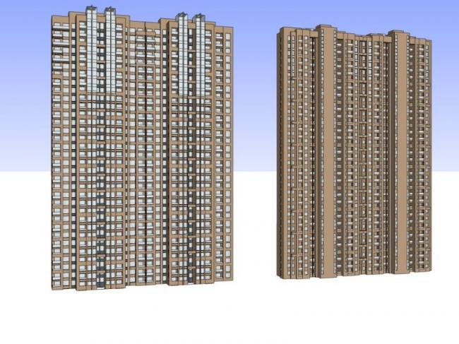 Sketchup住宅模型|超高层住宅，居住建筑，古典风格