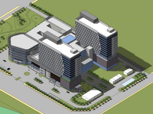 Sketchup医院模型|多高层医院，医疗建筑，现代风格