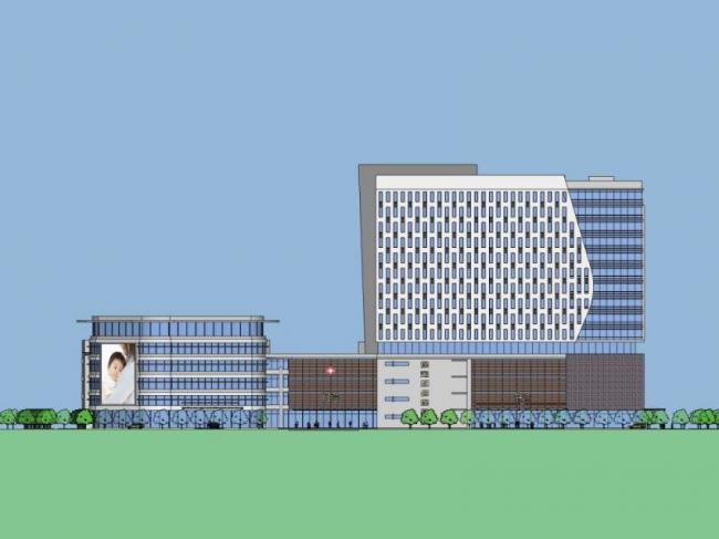 Sketchup医院模型|多高层医院，医疗建筑，现代风格