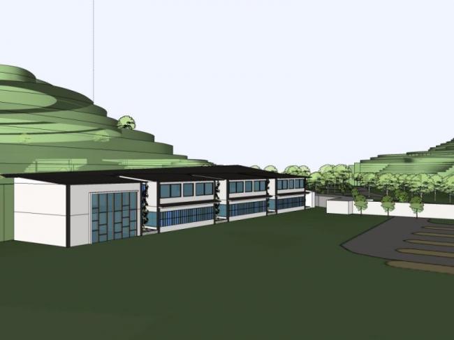 Sketchup办公模型|游客接待中心，低层，现代风格