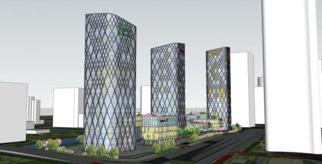 Sketchup综合体模型|超高层商业综合体，办公，酒店，现代风格