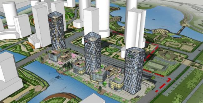 Sketchup综合体模型|超高层商业综合体，办公，酒店，现代风格