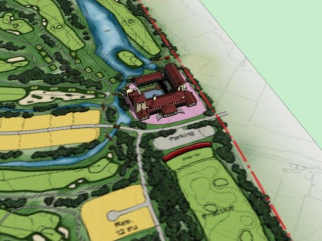 Sketchup办公模型|运动员接待中心，多层，现代风格